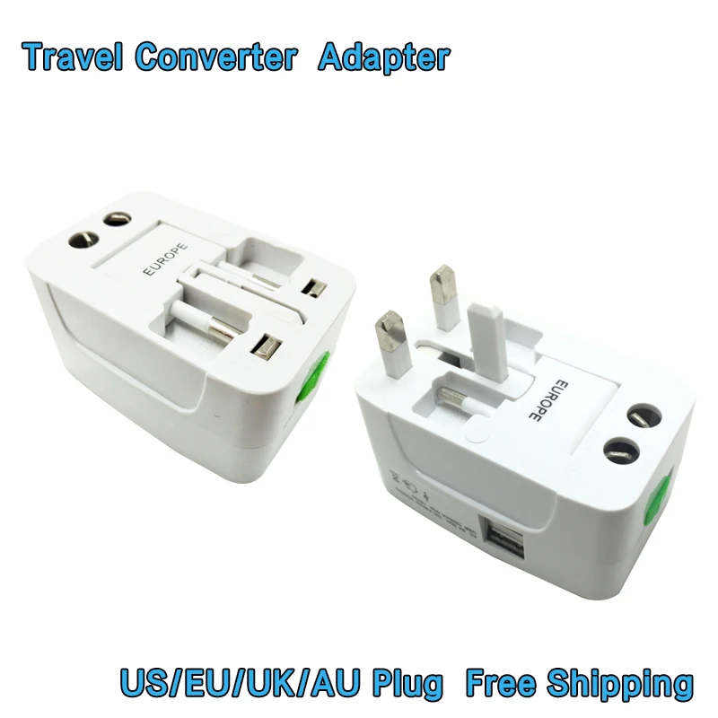

Travel AC Power Plug Converter Electric Sockets Converter Adapter AC100-240V Universal Sockets with USB Charging5V 1000ma 1A