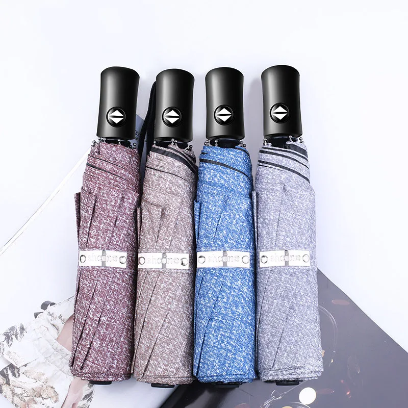 

New Arrival Portable Automatic Umbrella Women Men 3 Folding Rainy Sunny Light and Durable Strong Umbrellas 4 Colors