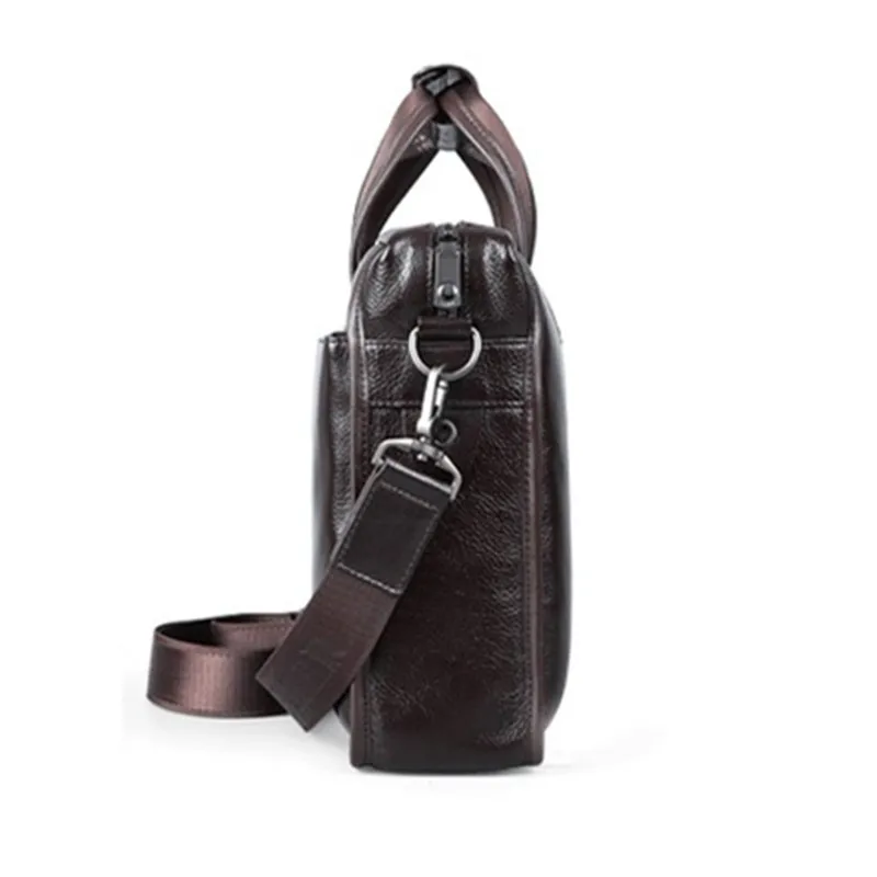 New Luxury Natural Genuine Leather Briefcase Male Famous Brand Real Leather Soft Cowskin Casual Business Men Briefcases Bag