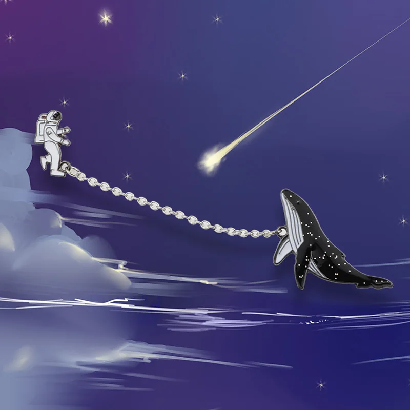 

Whale Brooch Female Cartoon Cute Student Mori Bag Decorated Decorative Accessories Pin Badge