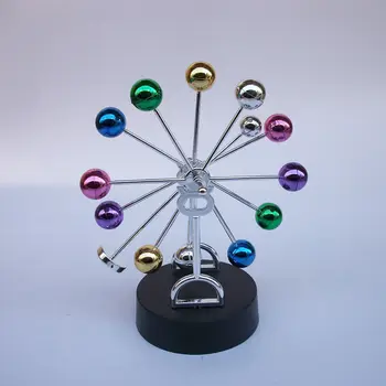 

2018 Colorful Rotation Ferris Wheel Newton Pendulum Ball Home Decoration Crafts Magnet Rotary Perpetual Ball Desktop Miniatures