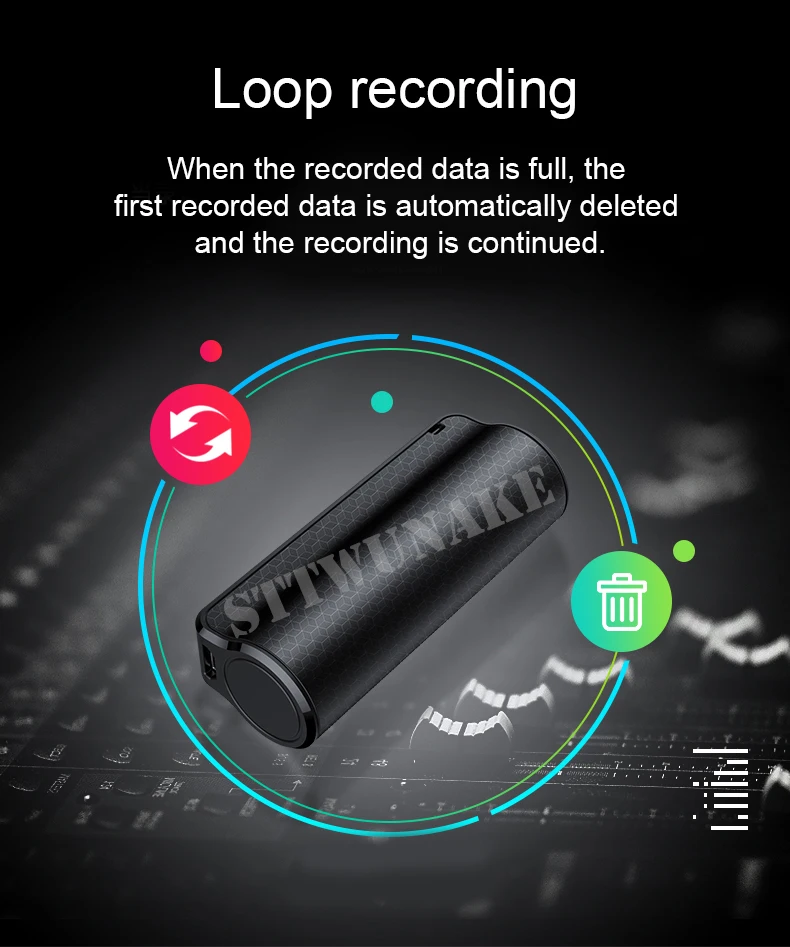 STTWUNAKE Mini hidden Audio Voice Recorder 600 hours recording Magnetic professional Digital HD Dictaphone denoise long-distance