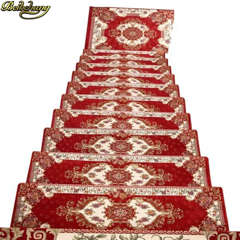 beibehang European Dornier anti-slip mats glue-free self-adhesive wood stair mat step mats woven corridor carpet Home Decoration beibehang European Dornier anti-slip mats glue-free self-adhesive wood stair mat step mats woven corridor carpet Home Decoration