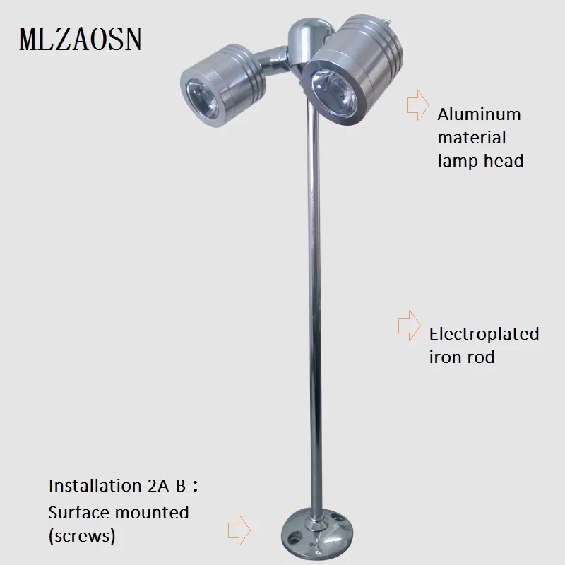 Отличительной чертой светодиодный счетчик света 2 Вт двойной ползунок изделия полюс лампа подсветки золотых ювелирных изделий витринные прожекторы