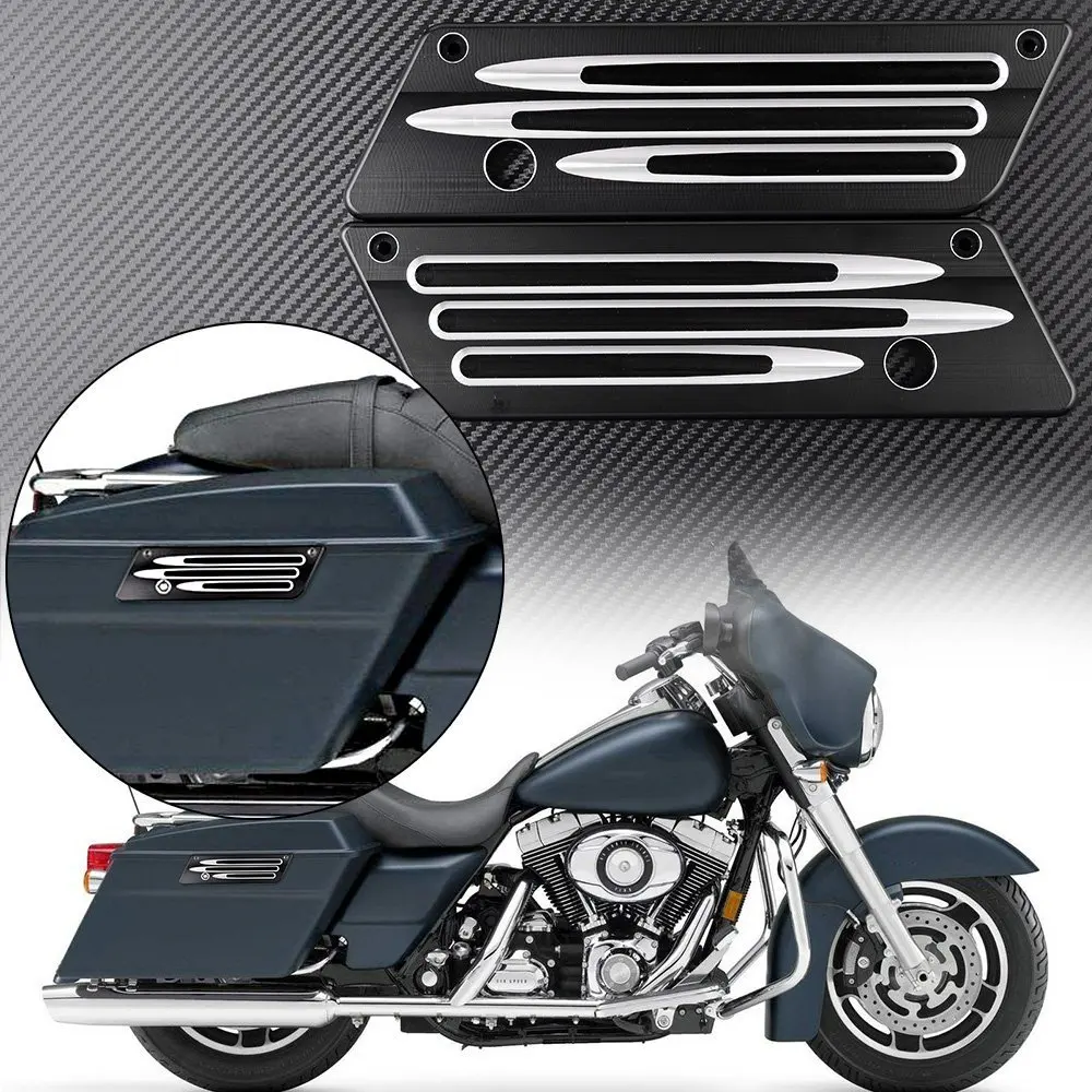 For Harley Davidson Touring Hard Bags 1993 2013 CNC Black Anodized