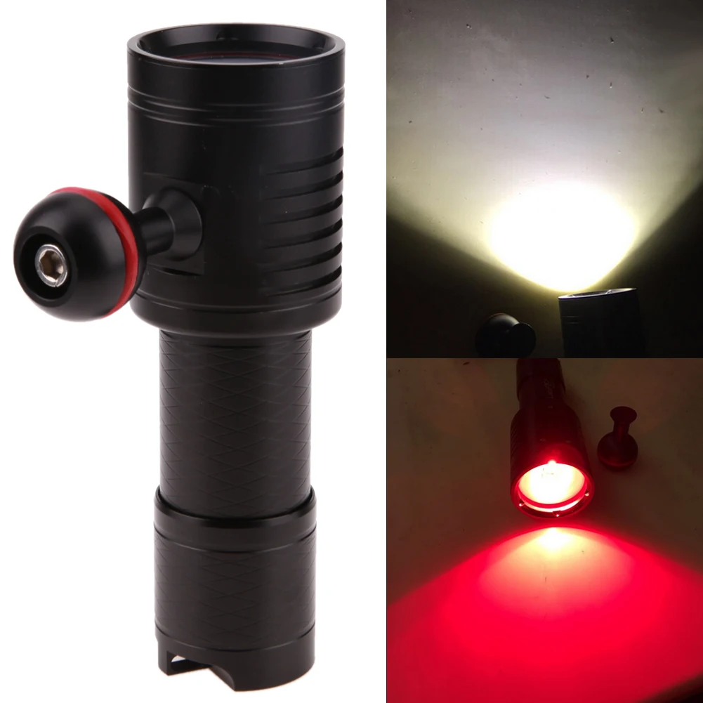 

Pro Diving Flashlight 4 LED Waterproof Diving Photography Light Torch 200m Underwater Hand-held Split Flashlight Professional
