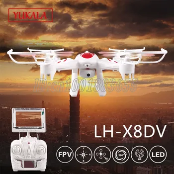 

LH-X8 LH-X8C LH-X8DV RC Quadcopter 2.4GHz 4CH 6-Axis Helicopter 3D Flip One Key Return Drone with FPV Camera Cool LED Light toys