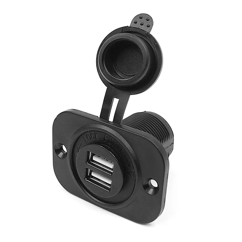 Горячая DC 12 v автомобильный прикуриватель разъем 2 USB синий светодиодный зарядное устройство выход адаптера питания