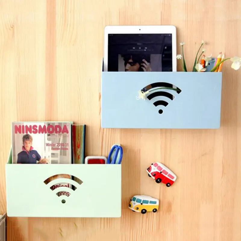 

Home Creative Small Size Wall Mount WiFi Router Storage Boxes Shelf Wifi Box Storage box Organizer Hot Sell 2019