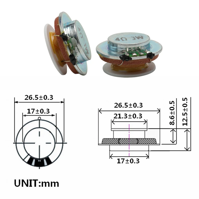 Sovawin 26,5 мм 3 Вт 4 Ом Вибрационный динамик diy бас Резонанс Полный спектр стерео NdFeB двойной Магнитный