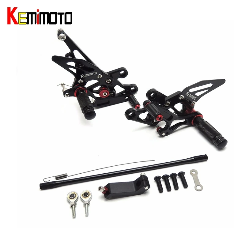 KEMiMOTO FZ1 FZ8 Adjustable Rearset Rear Set Foot rests Foot pegs For Yamaha FZ1 2006-2014 and FZ8 2010 2011 2012 2013