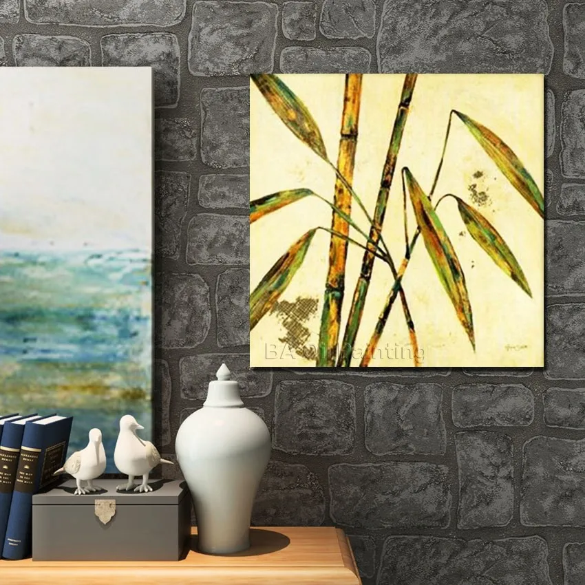 Free Shipping Hand painted Modern Home Decor Wall Art Picture Bamboo