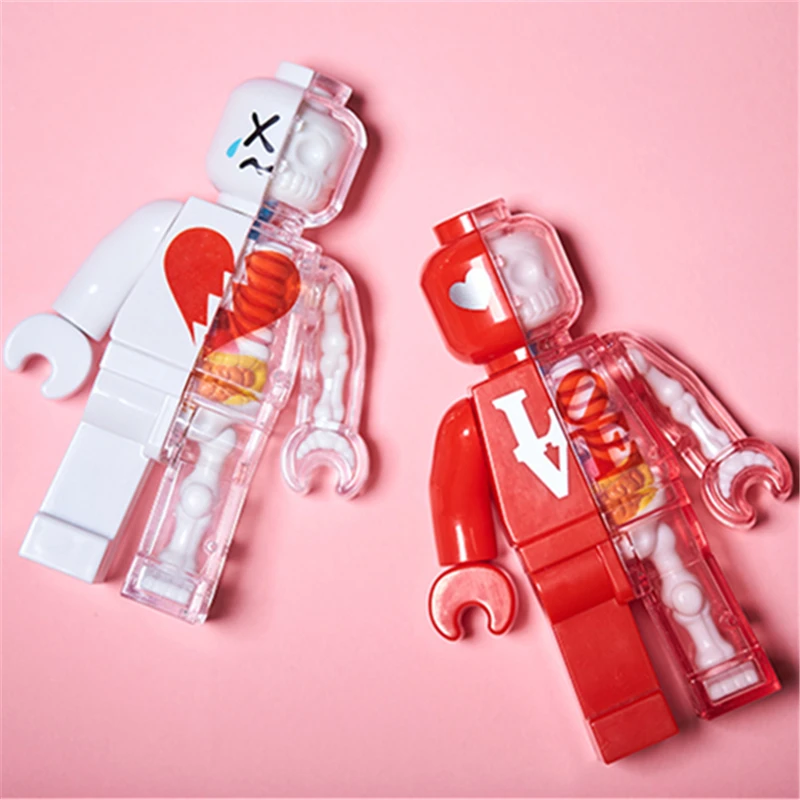 4D Love red brick man Intelligence сборка игрушек сборная игрушка перспективная анатомическая модель DIY популярная научная техника