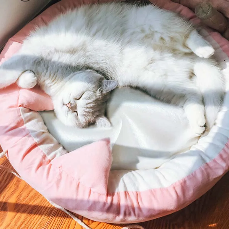 1× Pet Nes популярный стиль 2 цвета Собака Кошка Успокаивающая кровать теплый мягкий плюш круглый милый гнездо удобный спальный