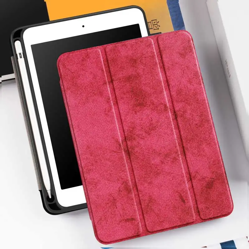 Batianda чехол для iPad 5 6 с держателем карандаша Стенд Смарт-Корпус чехол TPU мягкая задняя крышка для iPad 9,7 дюймов - Цвет: Красный
