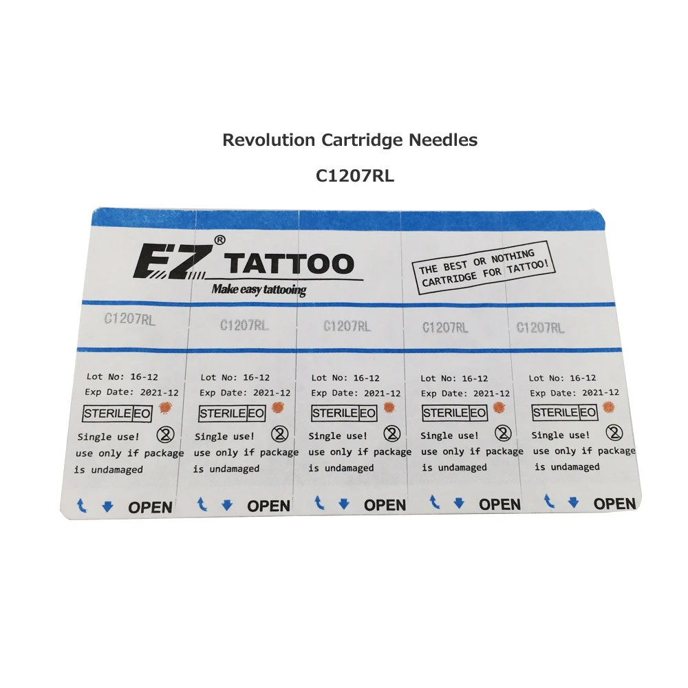 RC1207RL EZ революция картридж Иглы для татуировки рулд лайнер#12 обычный длинный конус(5,5 мм) для машины и ручки
