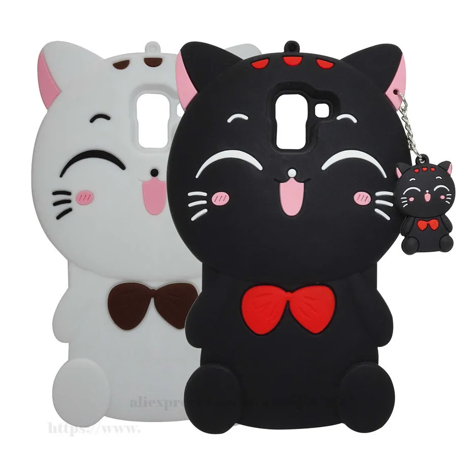 

Case For Samsung Galaxy J6 2018 J600 J600f Case silicon 3D Cartoon Lucky Cat Cover For Galaxy J4 2018 J8 2018 Case