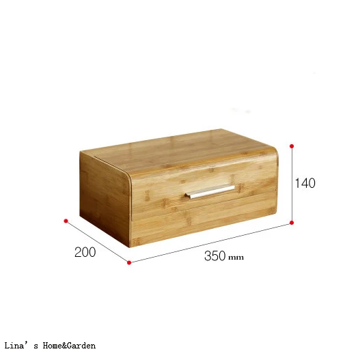 kitchen nature finish bamboo bread box