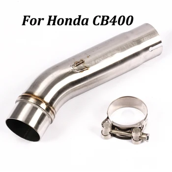 2 Color Availble Motorcycle Exhaust Muffler Modified Middle Connection Link Tube Stainless Steel For Honda CB400