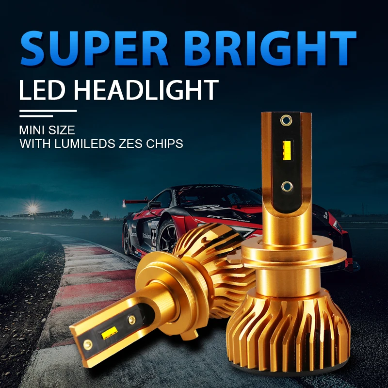 Hlxg h7 led h4 с Lumileds Luxeon Z ES Chips Автомобильные фары светодиодные лампы H11