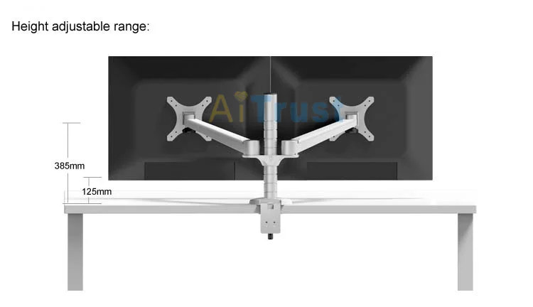 OA-4 регулируемый по высоте двойной монитор Настольный держатель 360 градусов вращающийся для компьютера ЖК-дисплей в пределах 23 дюймов стенд