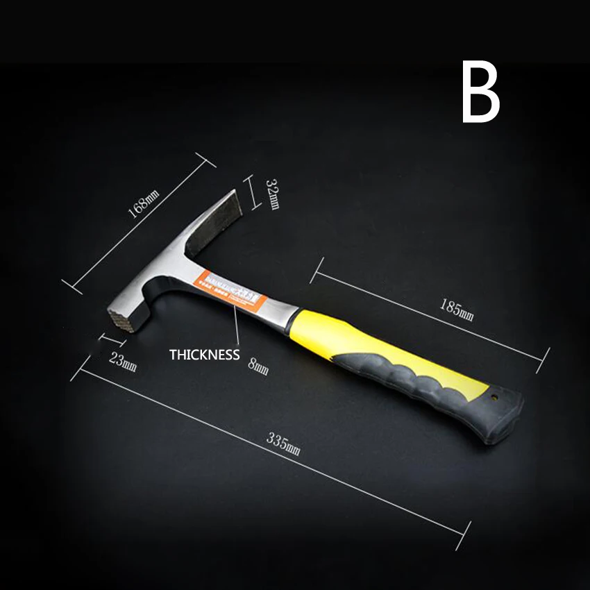 Острый горлышко геологический молоток разведка шахт разведка Многофункциональный ручной инструмент Прочный Рок pick геологический инструмент с резиновой ручкой
