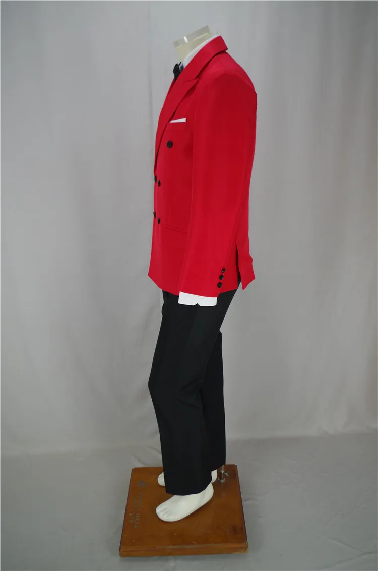 Пиджак и брюки новинка двубортные красные костюмы роскошные мужские