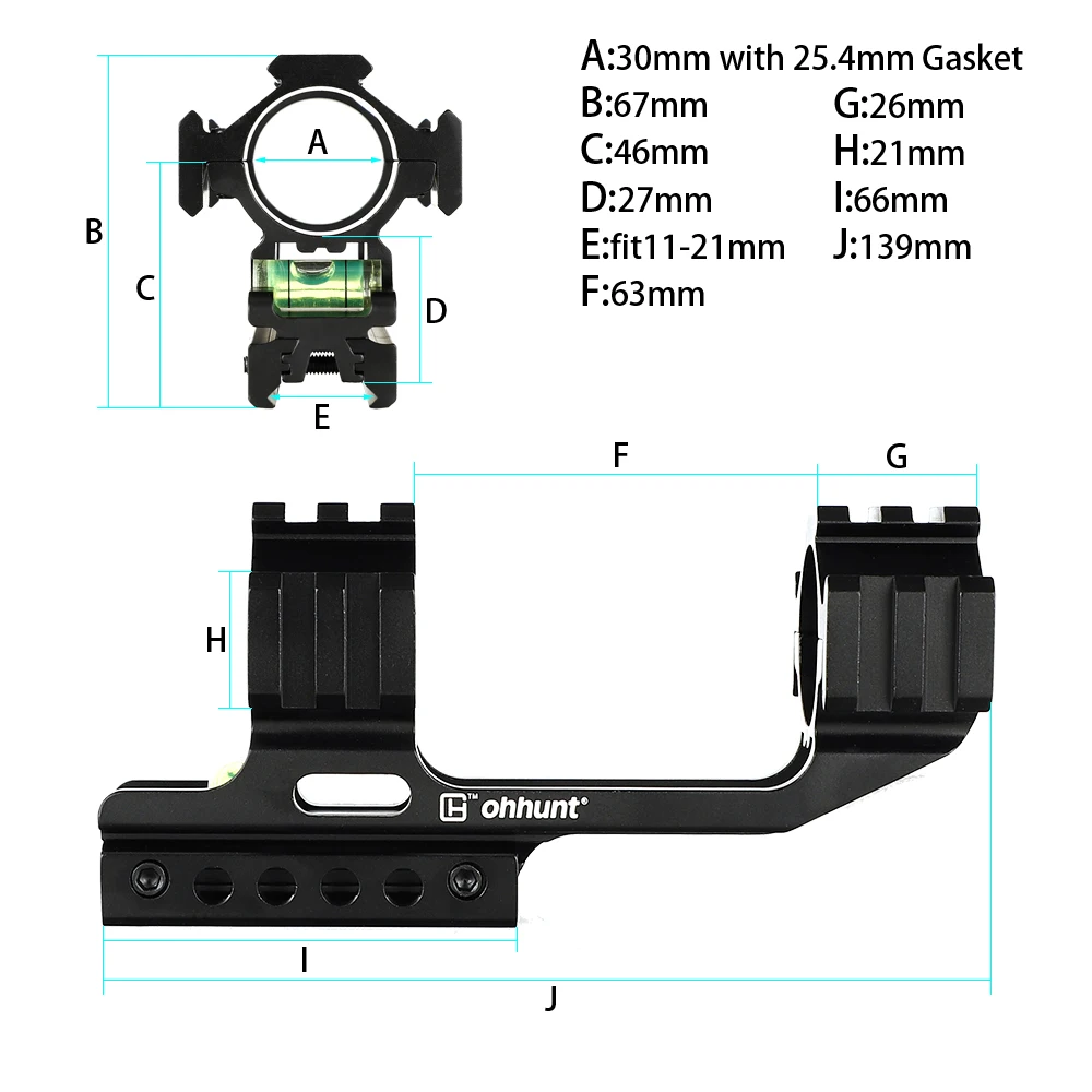 Ohhunt тактические кольца для прицела винтовки 30 мм/25,4 мм прицел ласточкин хвост или пикатинни рейку адаптер база с пузырьковым уровнем для прицелов