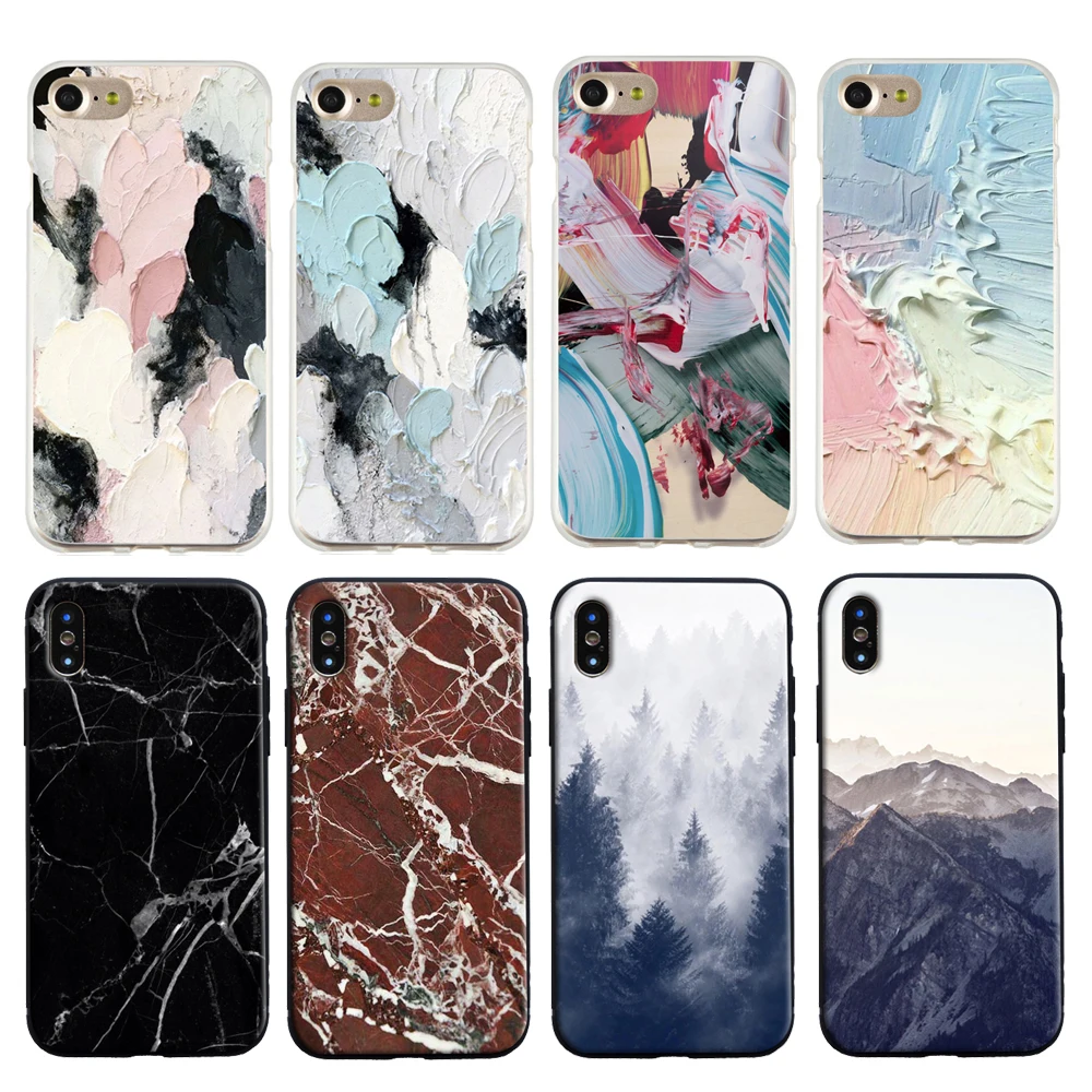 

Soft Silicone Marble Phone Case For iphone 7 8 6 6s plus 5 5S SE Colorful Graffiti Back Cover For iphone X XS Max XR Cases