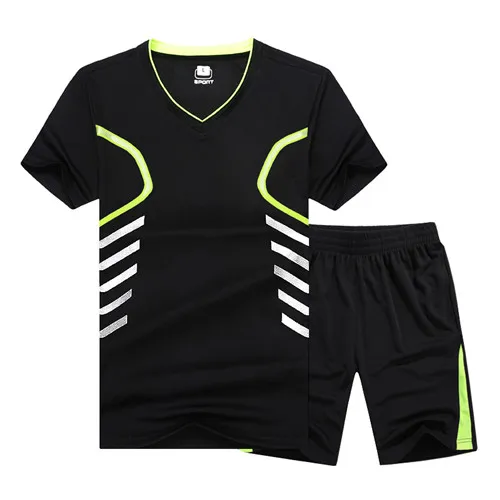 Летний комплект, мужской повседневный костюм из двух предметов, футболка с короткими рукавами и мужские шорты в уличном стиле, спортивный костюм, мужские шорты, спортивный костюм - Цвет: 257 black green