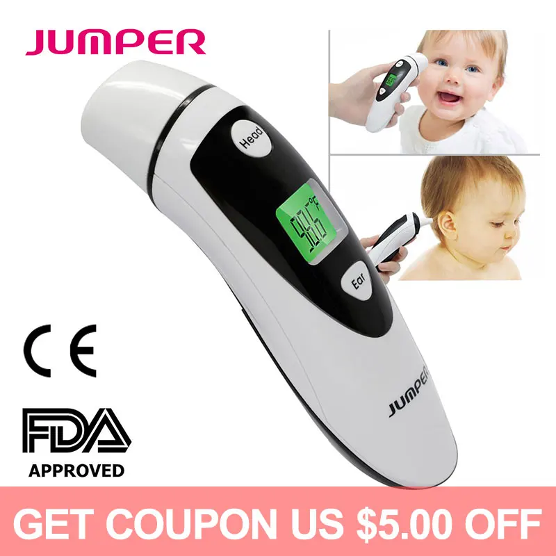 

Infrared Digital Forehead and Ear Thermometer for Baby & Adults Fever Alarm Dual-Mode Non-Contact LCD Screen Bluetooth Optional