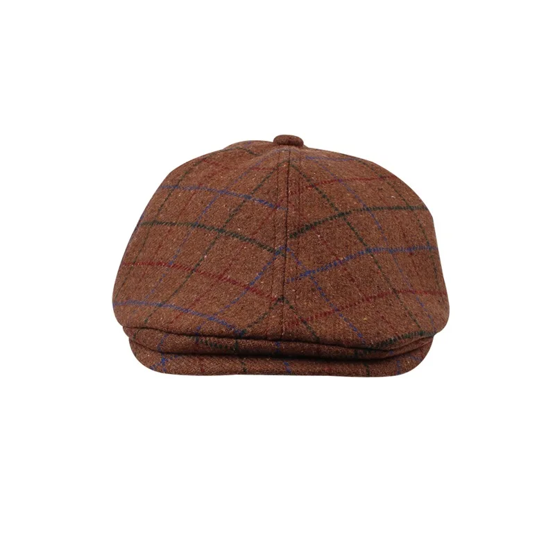 Casual Plaid Baby Beret Hat Classic Handsom Toddler Boys Caps Fashion Kids Beret Hat For Boys Spring Autumn Baby Boys Clothing (9)