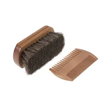 Лица Усы Борода гребень и Кисточки для бритья комплект сандалового дерева конский волос Уход за кожей лица Борода просвет Для Мужчин's Кисточки для бритья Парикмахерская бритвы инструмент