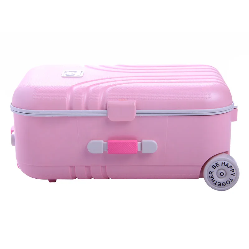 Розовый чемодан для 18 дюймов американских кукол розовых чемоданов, лучшие детские игрушки для детей, подарок на Рождество,(чемодан только) подходит для Тра