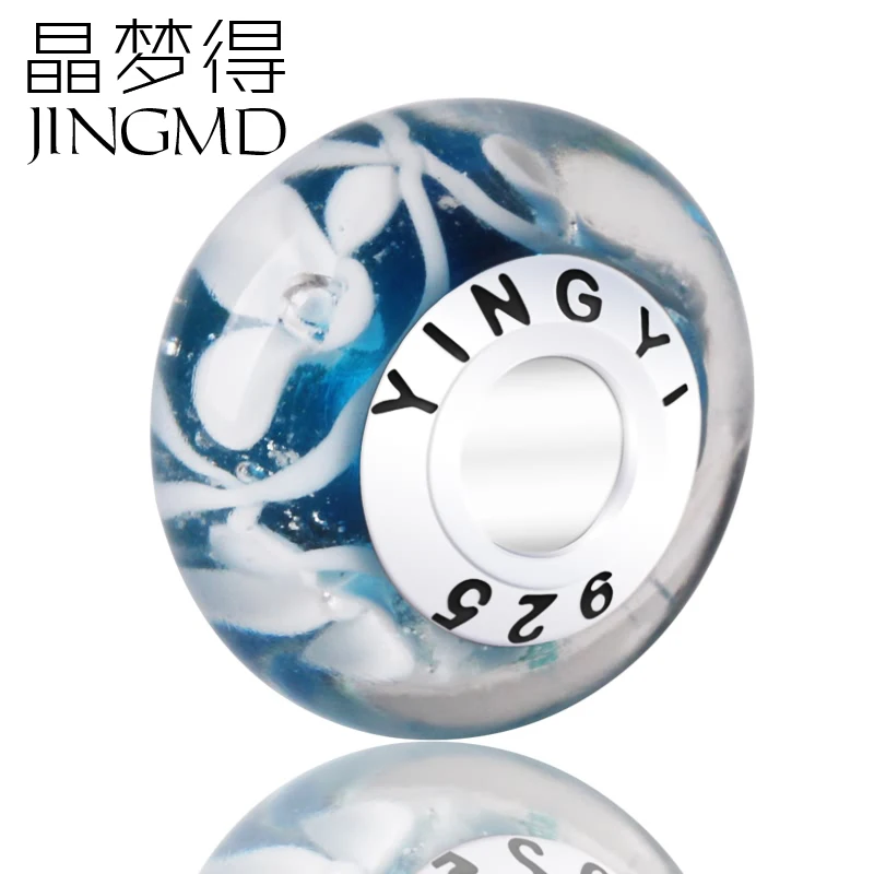 New Style Free shipping Glass Beads With jingmengde 304 silver core For Women Bracelet Necklace DIY Accessories | Украшения и