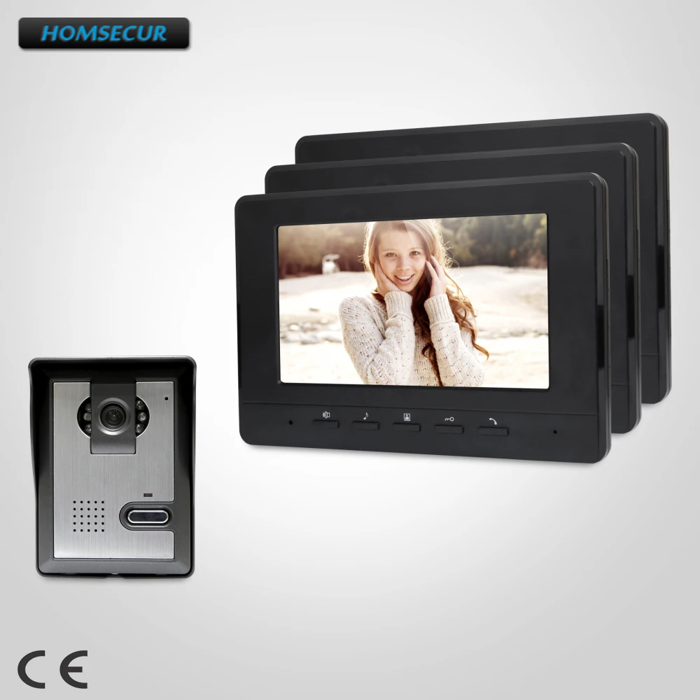 

HOMSECUR 7" Wired Video Door Entry Security Intercom with Intra-monitor Audio Intercom : XC005+XM707-B