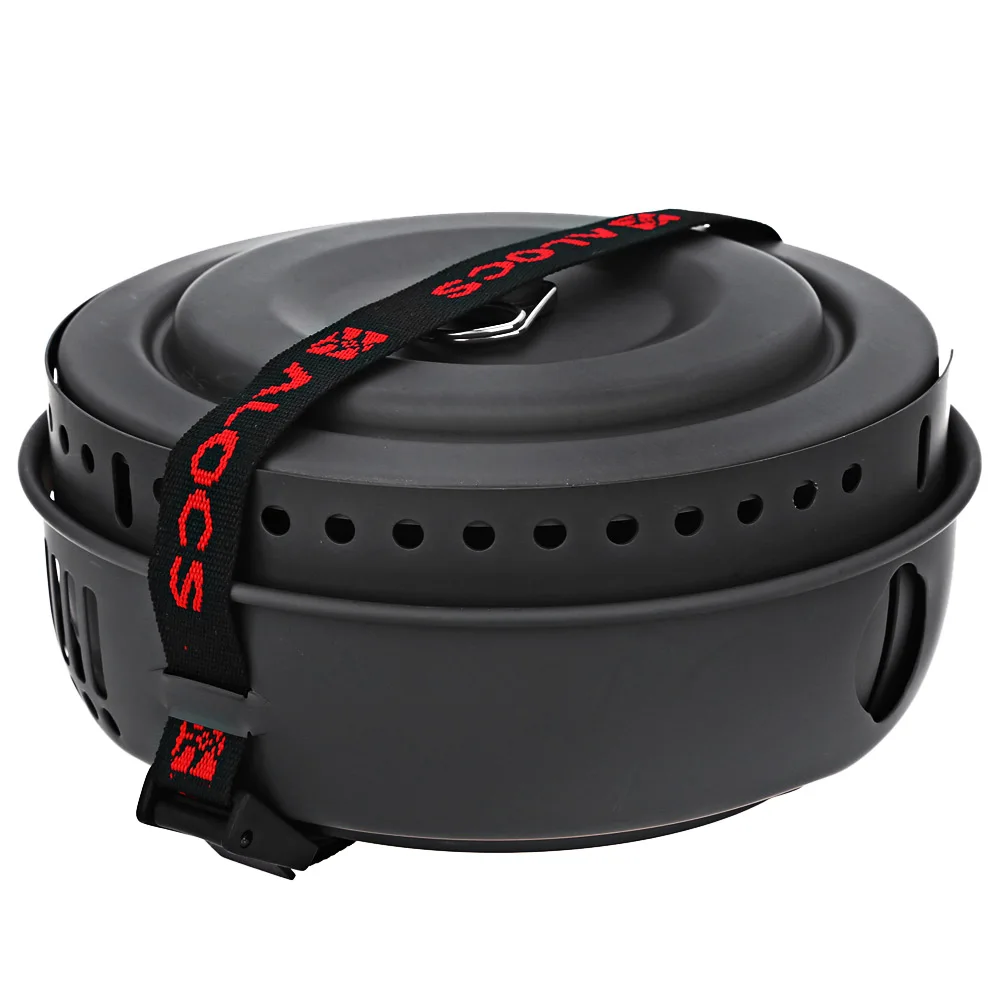 Alocs cw-c05 10 unids camping cocinero set portátil 2-4 persona al aire libre senderismo picnic Barbacoas Utensilios de cocina Bowl conjunto con pan pinza olla