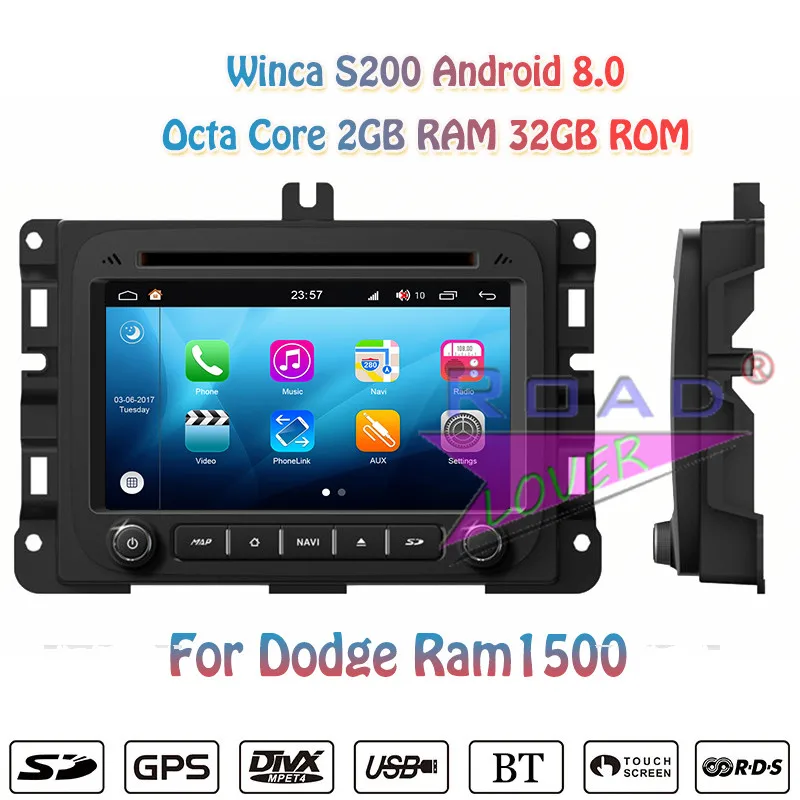 Cheap Winca S200 Android 8.0 Car DVD Player Autoradio For Dodge Ram1500 Stereo GPS Navigation Magnitola Double Din Octa Core Video MP3 7