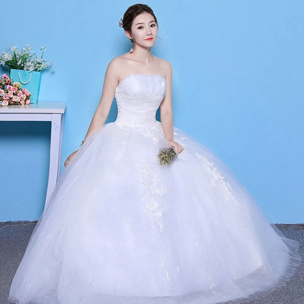 

Exquisite tube top wedding dress125
