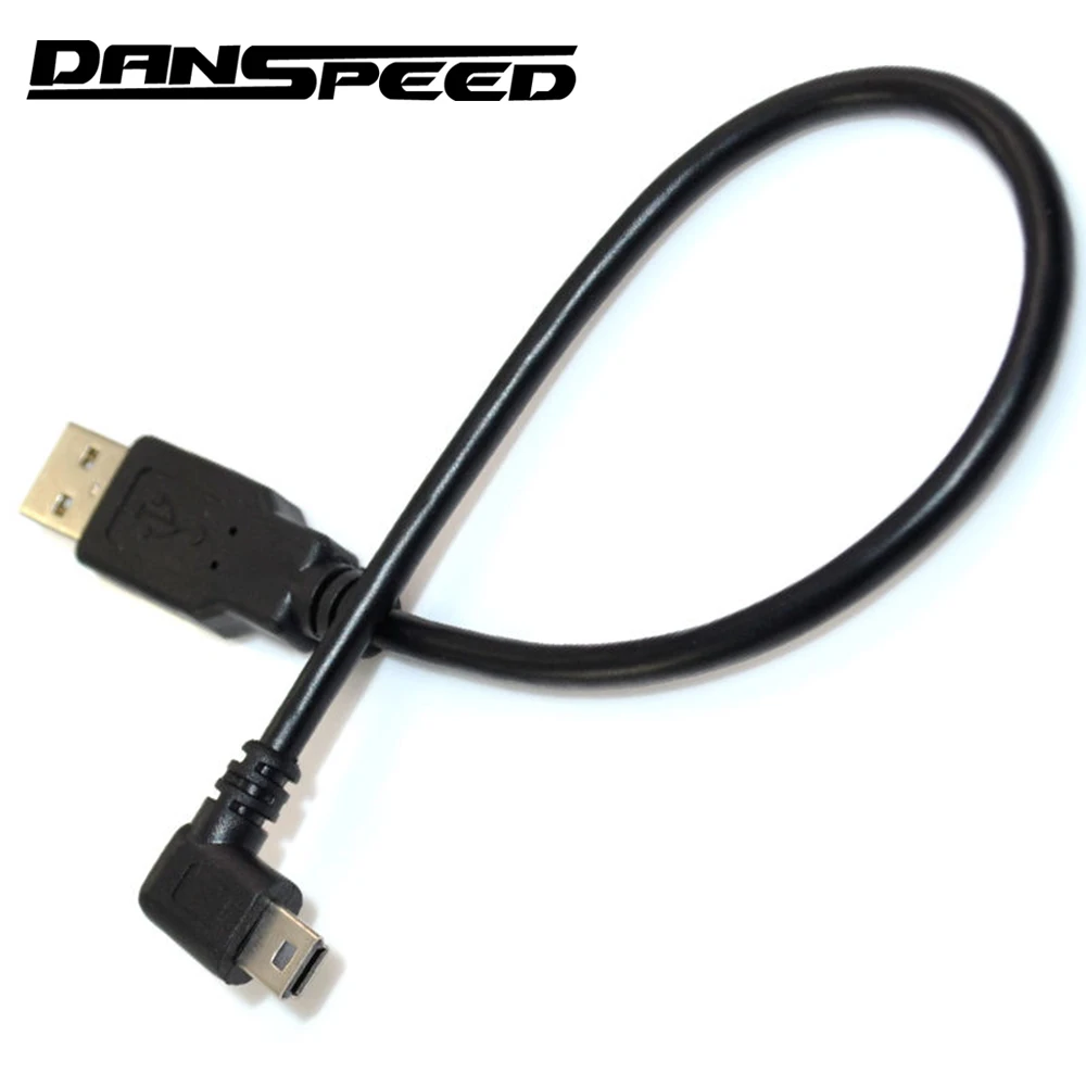 

DANSPEED High Speed USB A Male Plug to Mini B 5Pin 90 Degree Left Angle Male Adapter Data Cable Cord Adapter