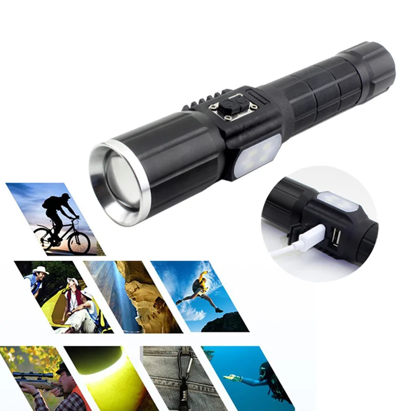 

Newest Ultra Brigh Zoom USB Charging LED Tactical Flashlights Emergency Camping Lamp Outdoor Lighting Tool @8