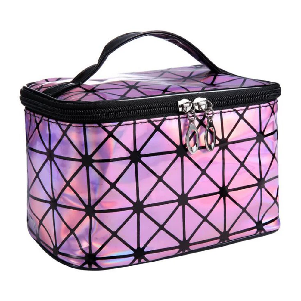 

New Makeup Bag Women PU Leather Travel Cosmet Bag Zipper Beauty Case Flash Diamond Leather Organizer Cosmetic Storage Bag
