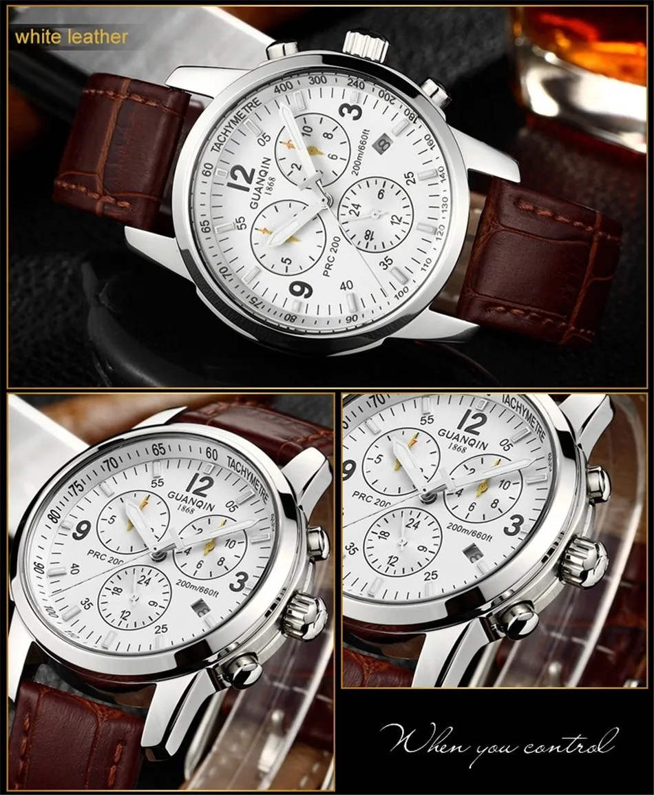 GUANQIN 2018 SWIMMING watch top brand luxury Clock Men Automatic 200m waterproof Mechanical clock men Relogio Masculino