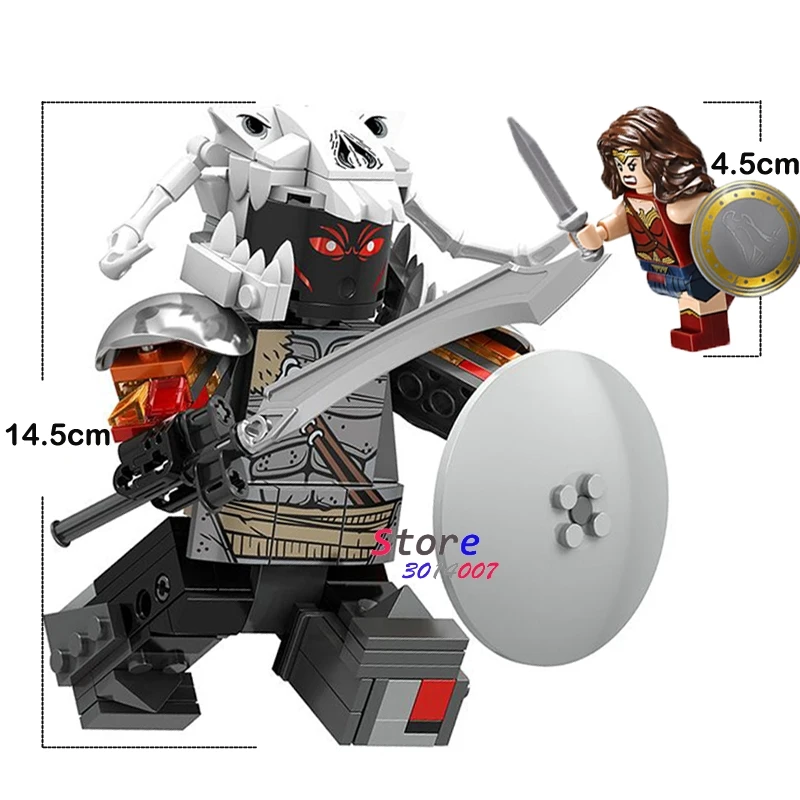 

Single Woderwoman War Ares Diana Princess Super Hero Deadpool 2 Action Figures model building block toys for children