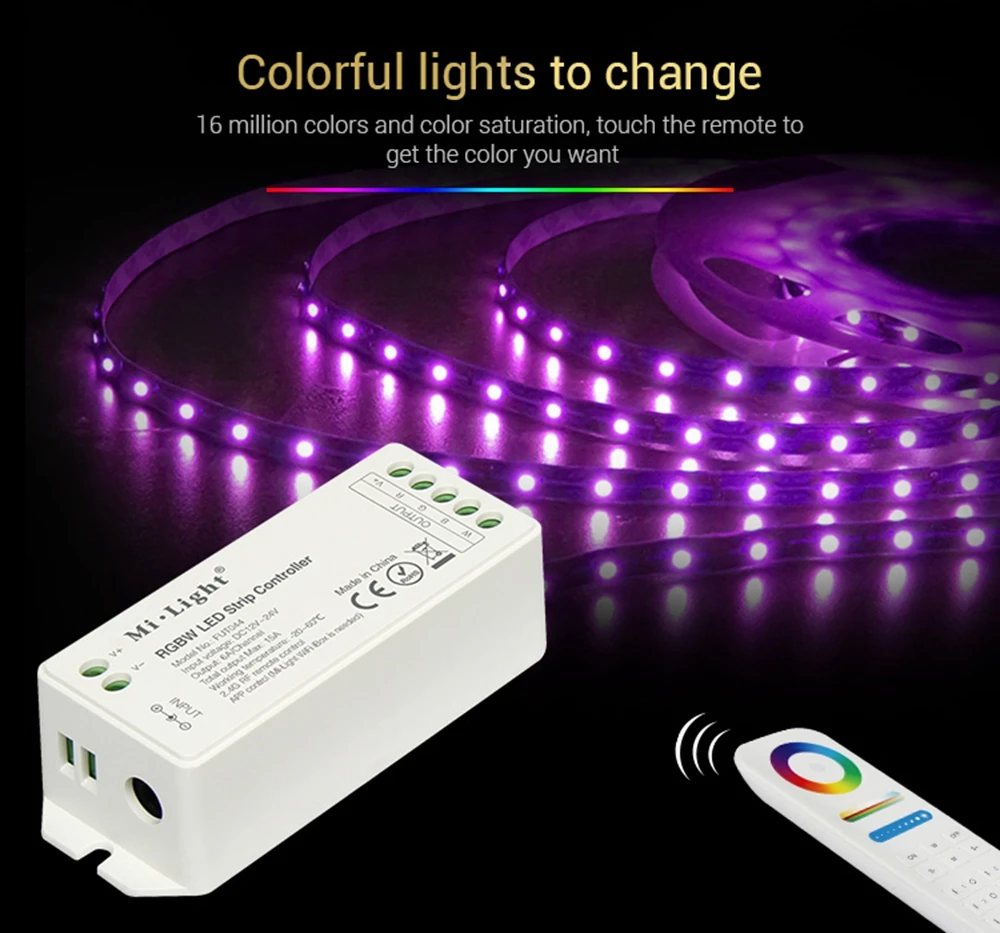 Milight FUT044 RGBW Led RGB контроллер 2,4 ГГц Беспроводной RF Макс 15A DC12V/24 V для RGBW/RGBWW светодиодные полосы света