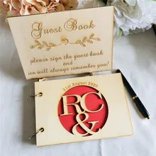 Индивидуальные инициалы деревянная Гостевая книга на заказ Свадебная вечеринка стол знаки уникальные свадебные и вспомогательный аксессуар Поставки