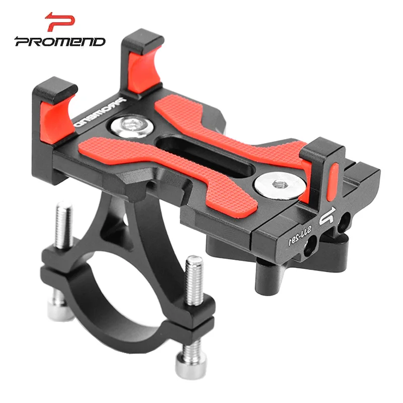 

Promend Aluminum Alloy Bicycle Phone Holder Rotatable Anti-Slip MTB Stand 4-6.4 Inches Road Bike Mobile Phone Holder