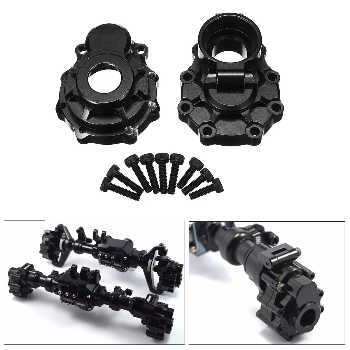 

2Pcs Aluminum CNC Rear/ Front Axle Housing Cover Red/Black/Silver For Traxxas TRX-4 1/10 RC Truck Remote Control Toy Accessory
