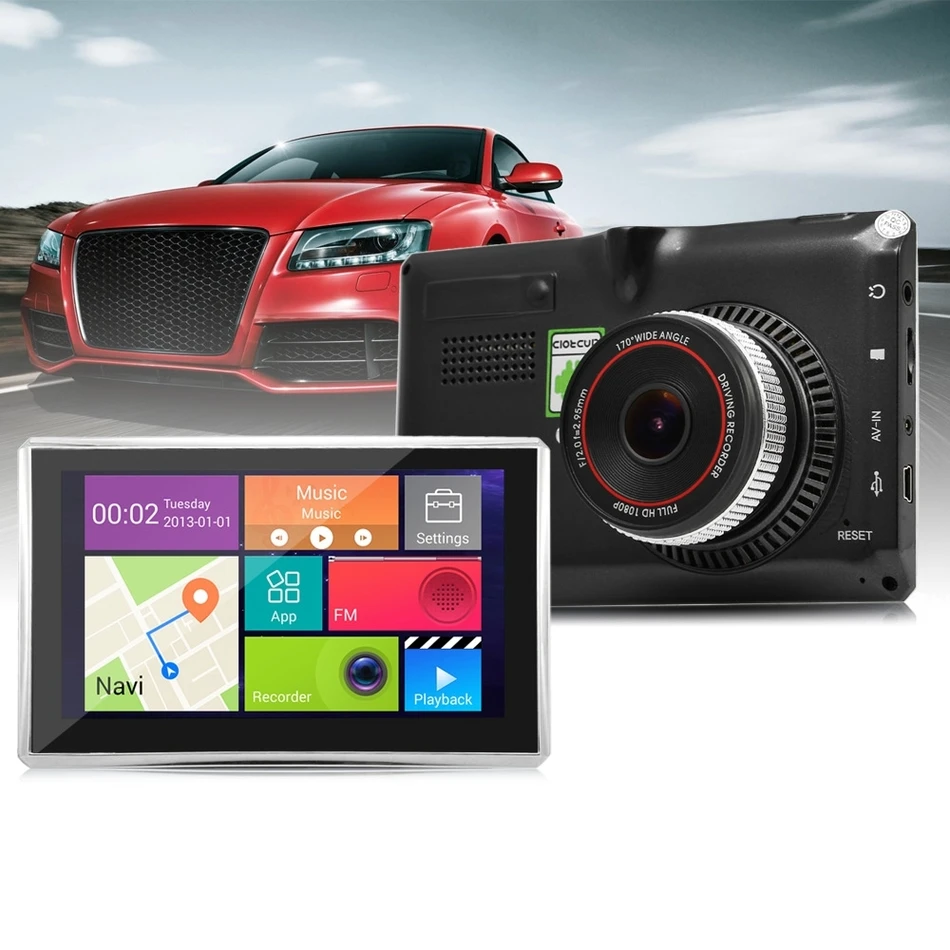 5 inch Android 4.4 Car Tablet GPS 170 Degree 1080P DVR Recorder WiFi