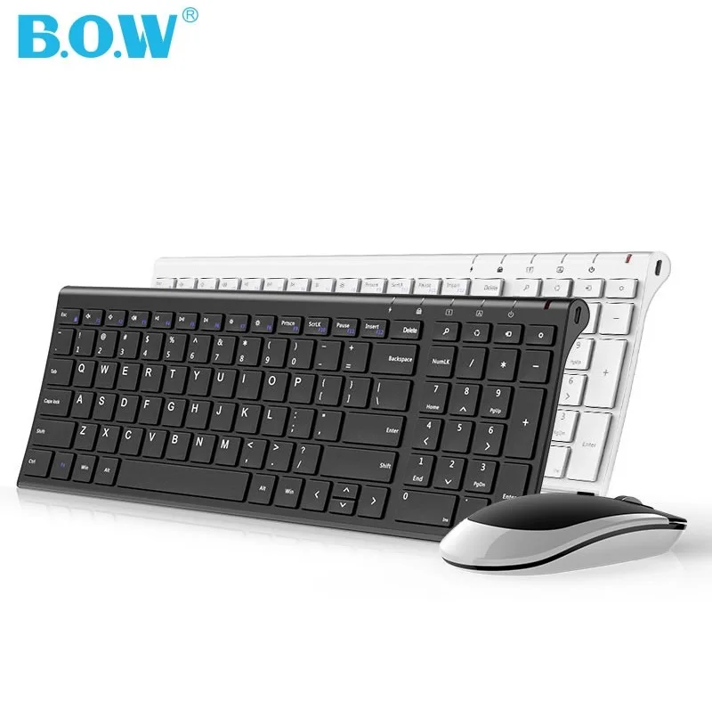 Клавиатура и мышь b. O.W HW193 с металлической пластиной 2 4 ГГц ультратонкая